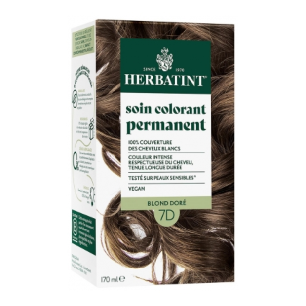 Soin Colorant Permanent - Coloration : 7D Blond Doré, 170ml