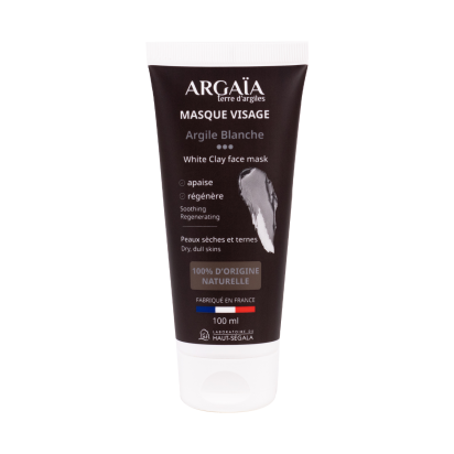 Laboratoire du Haut-Ségala ARGAIA Masque Visage Argile Blanche Apaisante & Régénérante, 100ml | Parashop.com