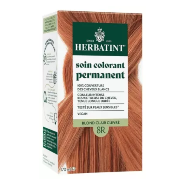 Soin Colorant Permanent - Coloration : 8R Blond Clair Cuivré, 170ml