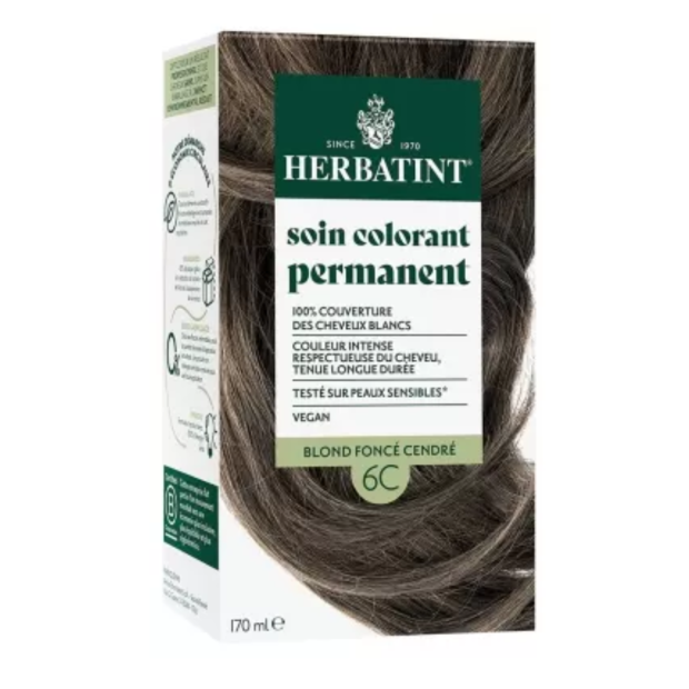 Soin Colorant Permanent - Coloration : 6C Blond Foncé Cendré, 170ml