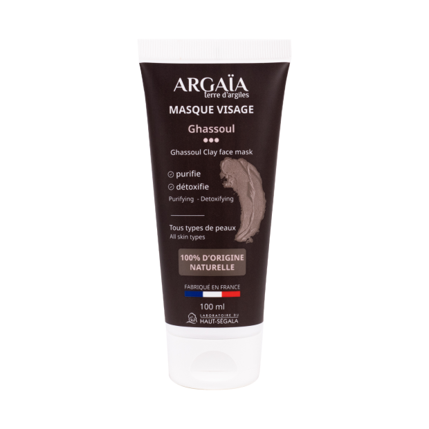 Argaia Masque Visage Argile Ghassoul Purifiante & Detoxifiante, 100ml