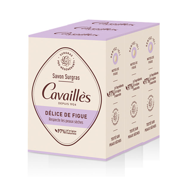 Rogé Cavailles Savon Solide Délice de Figue, lot 3x200g | Parashop.com