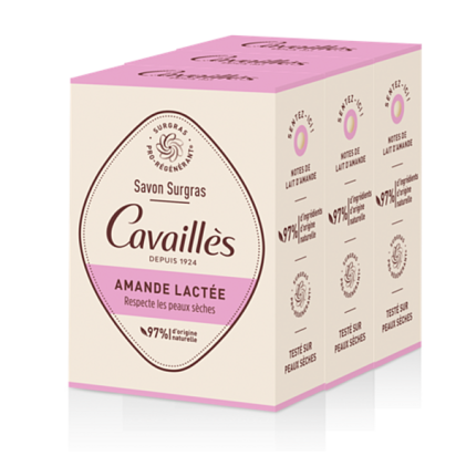 Rogé Cavailles Savon Solide Amande Lactée, lot 3x200g | Parashop.com