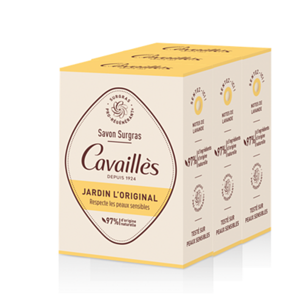 Rogé Cavailles Savon Solide Jardin l'Original Savon Surgras, lot 3x200g | Parashop.com