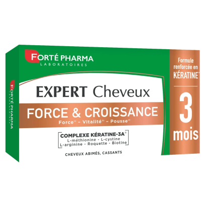 Forte Pharma EXPERT CHEVEUX Force Croissance Vitalité Complexe Kératine 3 mois, 90 comprimés | Parashop.com