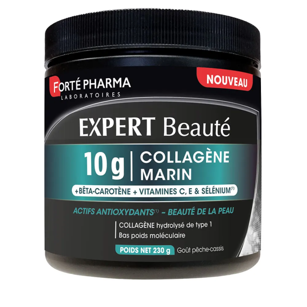 Forte Pharma EXPERT BEAUTÉ Collagène Marin 10g Goût Pêche-Cassis, 230g | Parashop.com