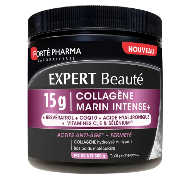 Forte Pharma EXPERT BEAUTÉ Collagène Marin Intense+ 15g Goût Pêche-Cassis, 300g | Parashop.com