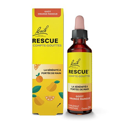 Rescue Bach Compte-Gouttes Goût Orange Mangue, 20ml | Parashop.com