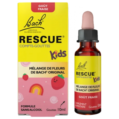 Rescue Bach Kids Compte-Gouttes Goût Fraise, 10ml | Parashop.com