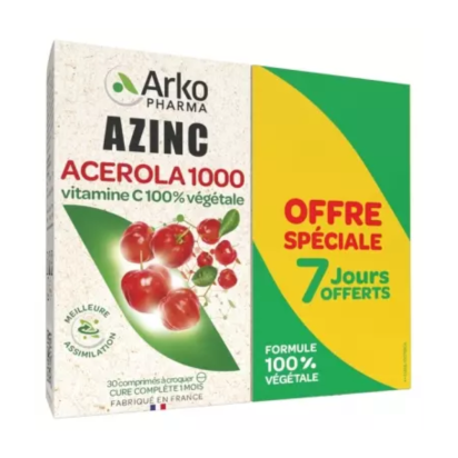 AZINC Acerola 1000, lot 2x30 comprimés à croquer