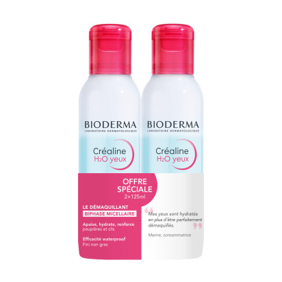 Bioderma CREALINE Démaquillant Bi-phasé Yeux et Lèvres, lot 2x125ml | Parashop.com