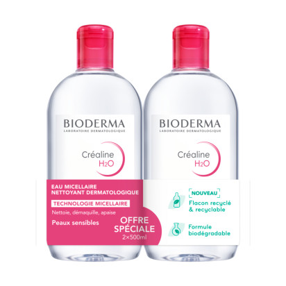 Bioderma CRÉALINE H2O Eau micellaire, 2x500ml | Parashop.com