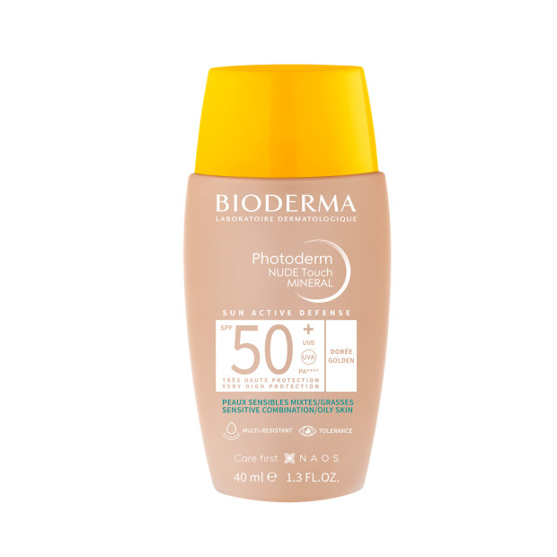 Bioderma PHOTODERM Nude touch mineral SPF50+ doré, 40ml | Parashop.com