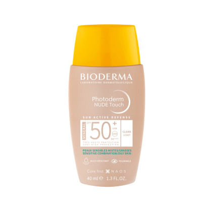 Bioderma PHOTODERM Nude touch mineral SPF50+ clair, 40ml | Parashop.com