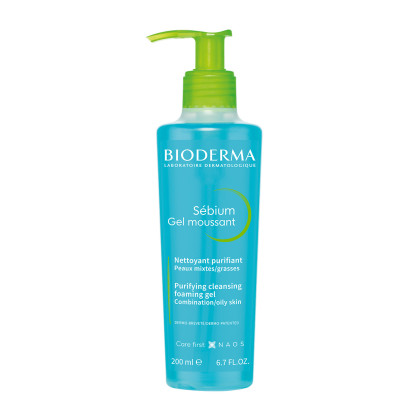 Bioderma SÉBIUM Gel Nettoyant Visage Moussant, 200ml | Parashop.com