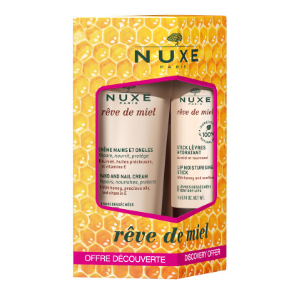 Nuxe RÊVE DE MIEL Crème Mains et Ongles 30ml + Stick Lèvres Hydratant 4g | Parashop.com