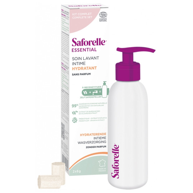 Saforelle Soin Lavant Intime Hydratant Kit à Reconstituer, 1 Flacon + 2 Bâtonnets | Parashop.com