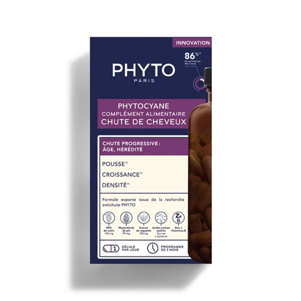 Phyto Phytocyane Chute de Cheveux Pousse Croissance et Densité, 84 capsules | Parashop.com