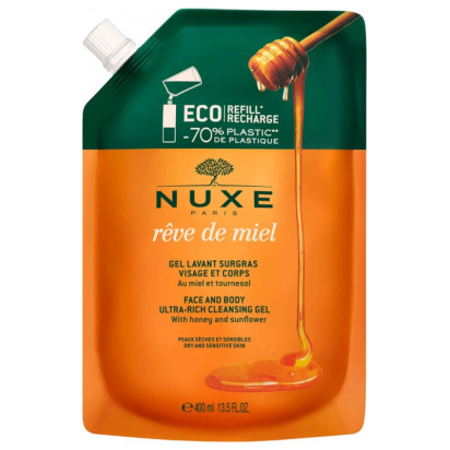 Nuxe Rêve de Miel Gel Lavant Surgras Éco-Recharge, 400ml | Parashop.com