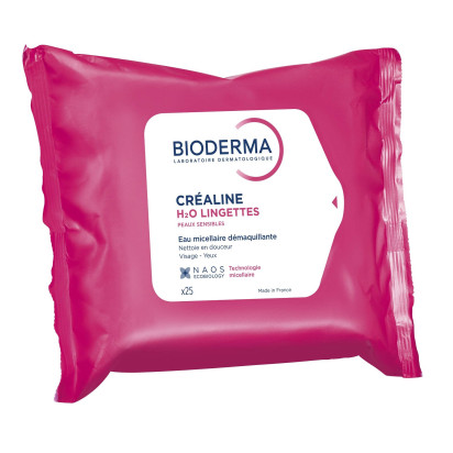 Bioderma CRÉALINE H2O Lingettes, 25 unités | Parashop.com