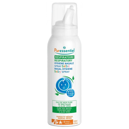 Puressentiel Respiratoire Spray Hygiène Nasale Bébé à l'Aloe Vera, 120ml | Parashop.com