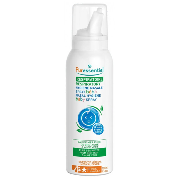 Puressentiel Respiratoire Spray Hygiène Nasale Bébé à l'Aloe Vera, 120ml | Parashop.com