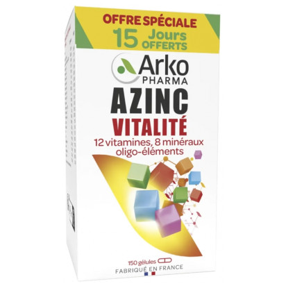 Naturland Azinc Vitalité, 120 Gélules + 30 Gélules Offertes | Parashop.com