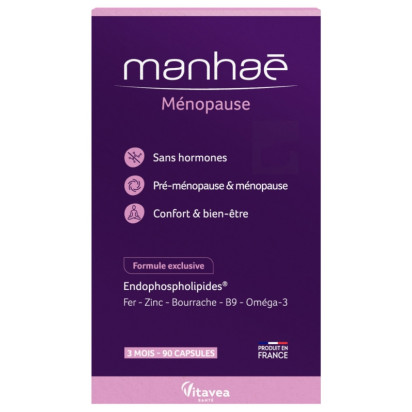 Nutrisanté MANHAE Menopause Sans Hormones, 3 mois - 90 Capsules | Parashop.com