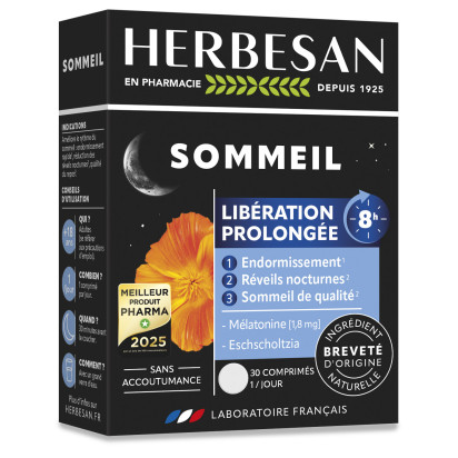 Herbesan Noctaphyt Lp 8H Sommeil Libération Prolongée, 30 Comprimés | Parashop.com