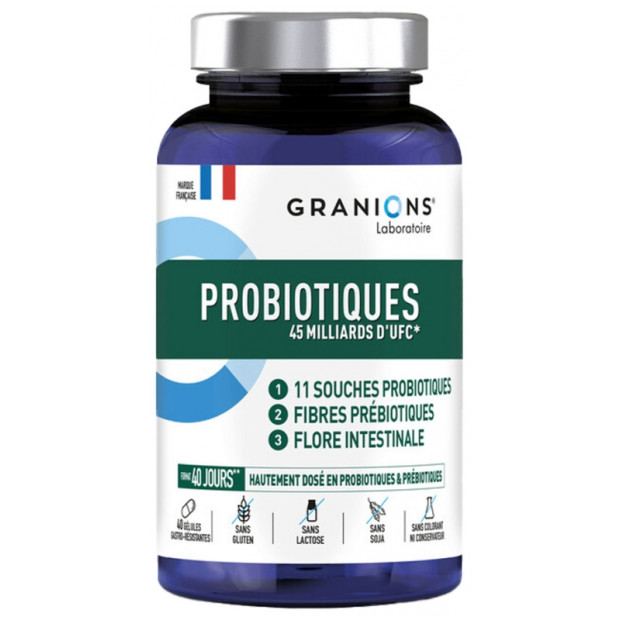 Granions Probiotiques 45 Millards d'UFC, 40 Gélules | Parashop.com