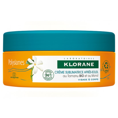 Klorane Polysianes Crème Sublimatrice Après-Soleil au Tamanu Bio et Monoï, 200ml | Parashop.com