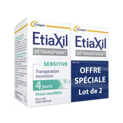 Détranspirant Sensitive Aisselles Peaux Sensibles Roll-On, Lot 2x15ml