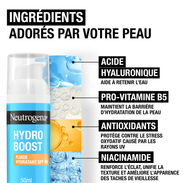 Hydro Boost Fluide Hydratant Avec Acide Hyaluronique B5 Et Niacinamide Spf50, 50ml