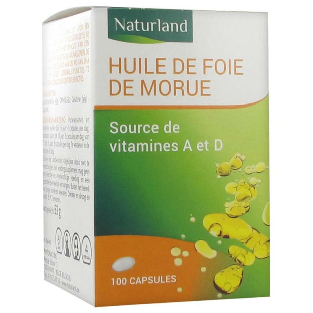 HUILE FOIE DE MORUE 100 capsules dosées à 500mg - France Herboristerie