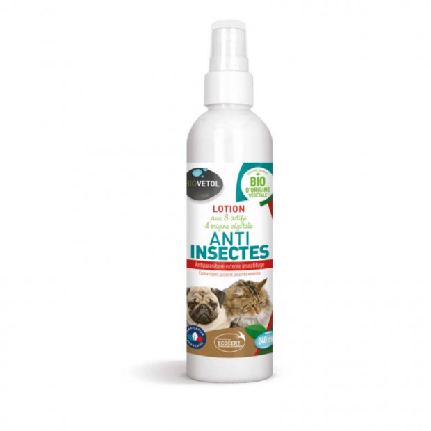 Lotion anti-insectes bio, 240ml Biovetol - Parashop