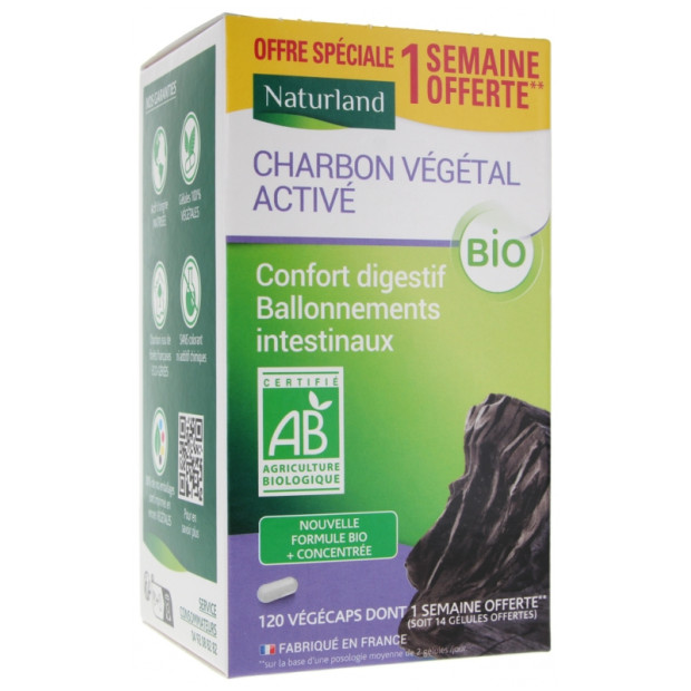 Charbon végétal activé 120 gélules - verano medical