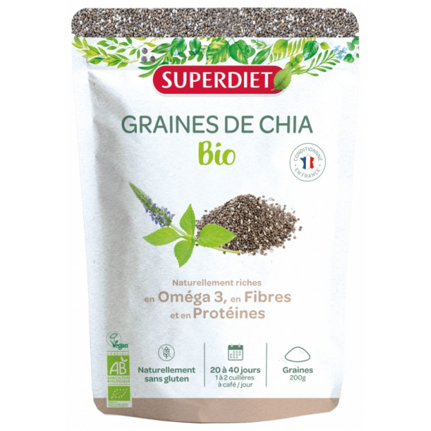 GRAINES DE CHIA BIO 1KG - Natural5 - Super Aliments locaux
