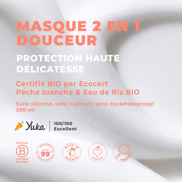 Energie Fruit Masque douceur pêche blanche & eau de riz bio, 300ml | Parashop.com